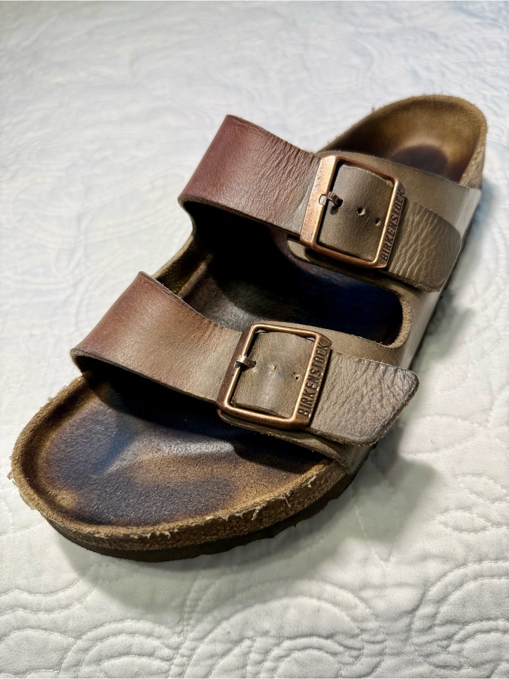 Birkenstock Arizona Brown & Tan Leather Two-Tone Sandals EU42 / US M9 W11